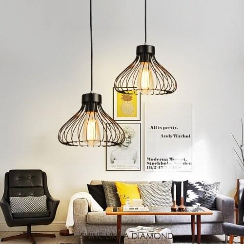 Retro Industrial Metal Pendant Light Vintage Cage Pendant Lamp For Bar Dining-room Kitchen Bedroom 220V/E27 Base Loft Hanglamp
