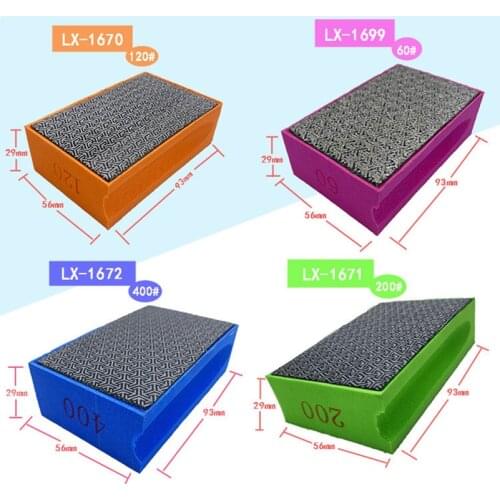 Professional Diamond Electroplated Hand Pads 4 Pcs Set for Polishing Marble, Concrete, Glass Grit 60/120/200/400