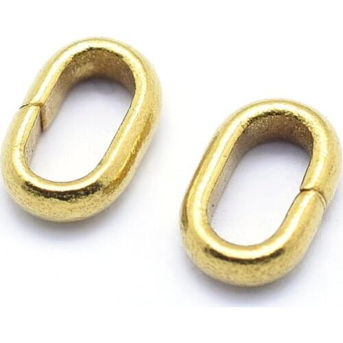 100pcs Brass Linking Rings Connectors Oval Unplated 6x4x1.5mm For DIY Jewelry Decoration Accessories Making Handicrafts Supplies