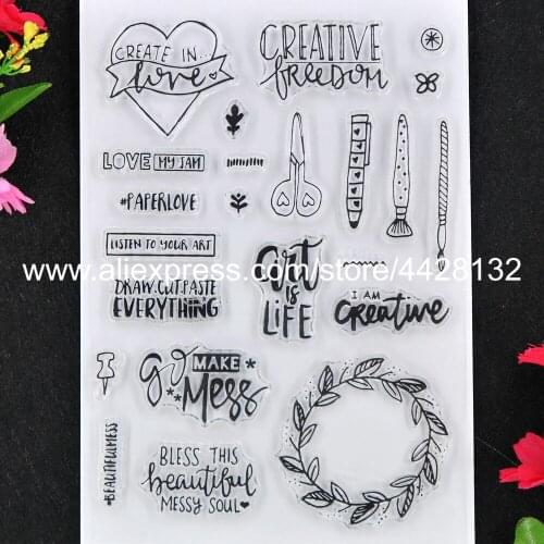 Create in Love Heart Wreath Paperlove Go Make Mess Scrapbook photo cards rubber stamp clear stamp transparent stamp 9061406