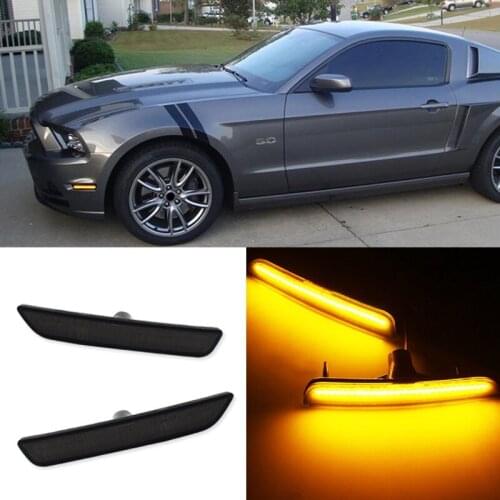 LED Side Light Front Side Marker Reflector Lights Lamps Bumper Signal Light for 2010-2014 Ford Mustang