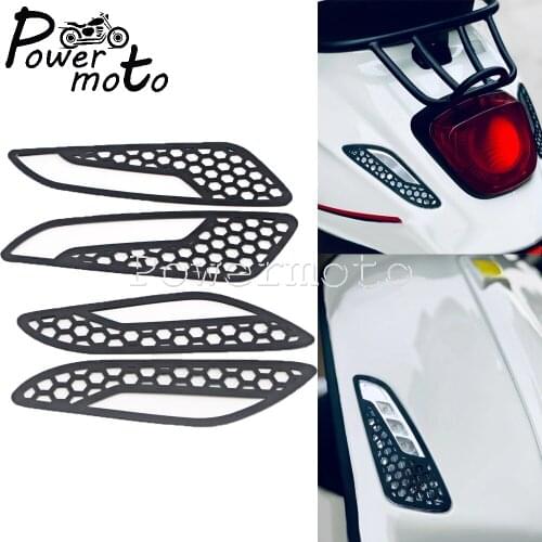 For Vespa Sprint Primavera 150 All Year Motorbike CNC Aluminum Turn Signal Light Covers Grill Mesh Guard Protector Decoration