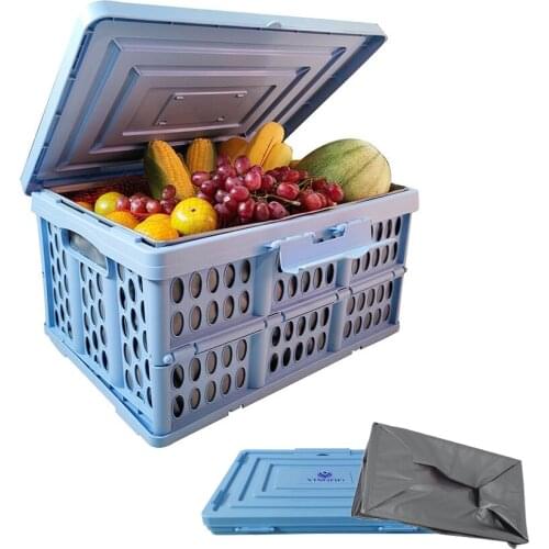YINGGG Storage Containers Collapsible Storage Bin Durable Plastic Trunk Organizer Stackable Storage Container Folding Crates