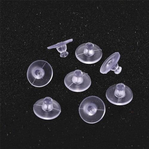 100pcs/lot Cheap Jewelry Findings DIY Ear Plugs Post Nuts Clear White Soft Silicone Rubber Earring Backs Plug Cap