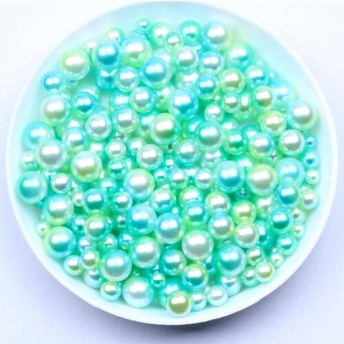 6mm 5000pcs RainBow Color No Hole Round Pearls Imitation Pearls Craft Wedding Dresses DIY Jewelry Nail Art Decorations