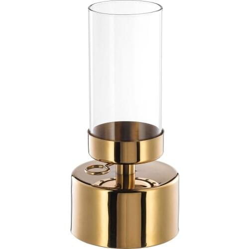 Gold Geometric Candlestick Decor Candle Holder Metal Christmas Windbreak Tealight Candle Holders Home Wedding Decoration FC036