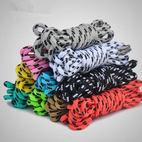 120cm/47'' Black White Point Round Shoelaces for Casual Sneakers Sport Lace Mountaineering Skate Boot Shoe Laces Strings Laces