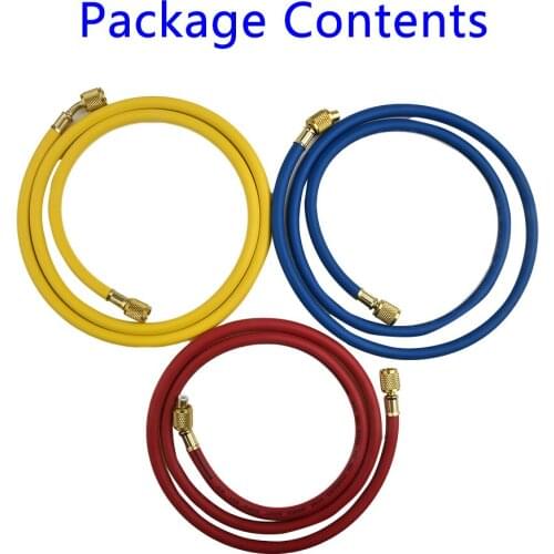 3pcs 5ft 800PSI AC Charging Hose Set HVAC Air Condition Refrigerant R404 R134a