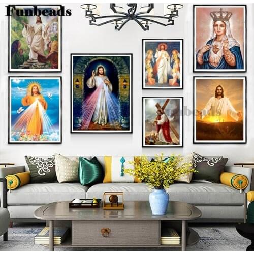 5d Diamond Painting Religious Jesus Handmade DIY Cross-stitch Diamond Embroidery Round Drill Rhinestones Gift for Friend FF5014