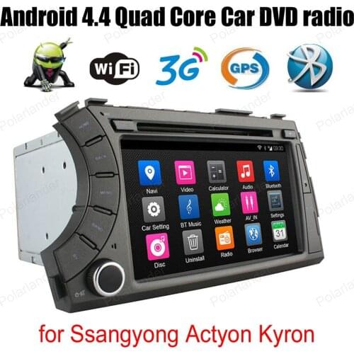 7 inch Android4.4 Car DVD For Ssangyong Actyon Kyron Support BT 3G WiFi DAB + OBDII mirror link TPMS GPS Navi EM AM radio