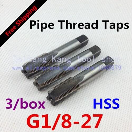 Free Shipping New Pipe Thread Taps High-speed steel Wire tapping Throat teeth Taps G1/8-27