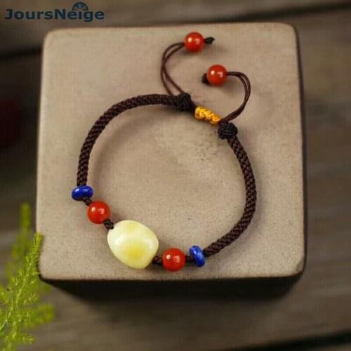 Fine JoursNeige Hand Woven Bracelet With Yellow Natural Stone Bracelets for Women Men Single lap Fashion Jewelry