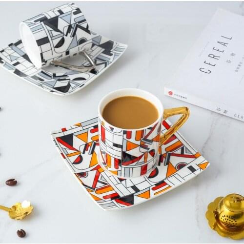 British Luxury Ceramic Coffee Mug Cup And Saucer Set Europe Palace Teacup Household Hotel Afternoon Tea Party Home Drinking