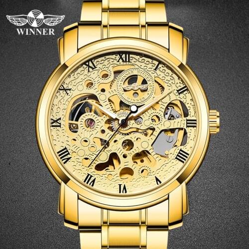 WINNER Top New Mens Watches Top Brand Skeleton Mechanical Automatic Wrist Watch Best Gifts For Men Boy Relogio Masculino