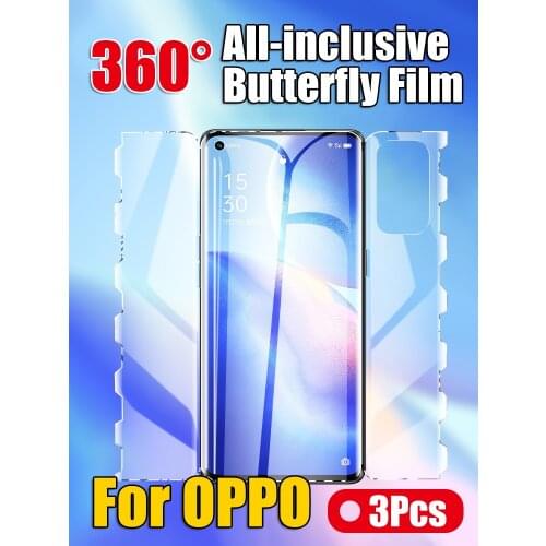 Find X3 X2 Pro Front Back Screen Protector For OPPO Reno 6Pro Soft Butterfly Hydrogel Film Reno5 Pro 4 4Pro 3 3Pro All-Inclusive