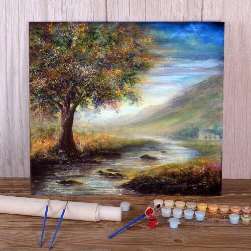 Natural Scenery Summers End Painting By Numbers Kit Acrylic Paints 40*50 Canvas Pictures Wall Paintings Crafts For Wholesale