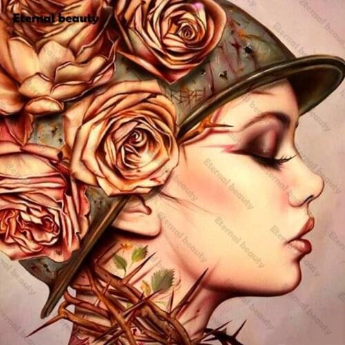 Beauty Woman Diamond Painting Full Square/Round Drill 5D Diy Rhinestone Pictures Diamond Embroidery Cross Stitch Home Decor Gift