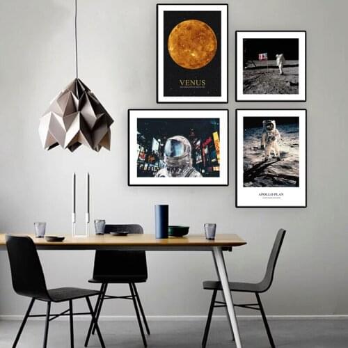 Canvas Painting Astronaut Apollo Moon Landing Art Posters And Prints Venus Wall Art Canvas Pictures Nordic Home Decoration