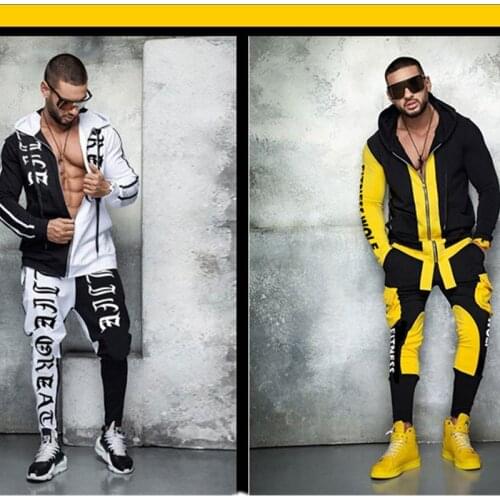 Men Spring Autumn Suit brand sporting suit Men Hoodies Sets Mens Gyms Sportswear Jogger Suit Male Tracksuit sets Gym clothes