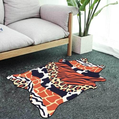 Cowhide Rug Cow Hide 3D Printing Carpets for Living Room Bedroom Area Rugs Polyester Home Decorative Hand Wash Morden Floor Mat