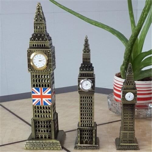 Creative retro Iron Decoration London Big Ben clock world famous mini Crafts Figurines & Miniatures gift present FG870