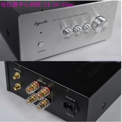 KYYSLB 230*100*350MM Advanced Aluminum Panel Amplifier Chassis A98b Tone Version DIY Box Amplifier Case with RCA Terminal