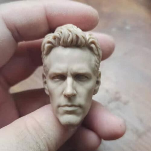 Hot Sales 1/6th Male Movie Superstar Paul Rudd Head Sculpture White Unpainted Model For Usual 12 inch Doll Collect