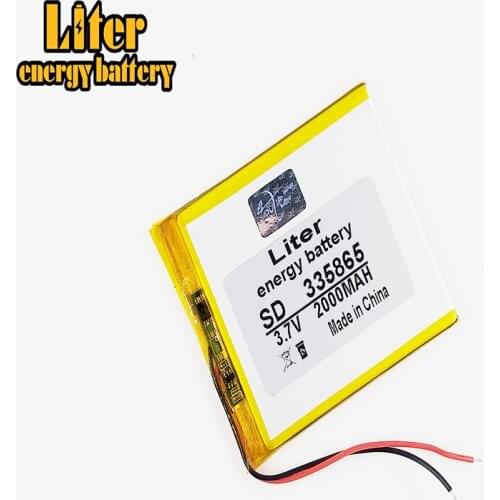 335865 3.7V 2000mAh Lithium Polymer LiPo Rechargeable Battery cells For MP4 MP5 PAD GPS Vedio Camera Electric Toys