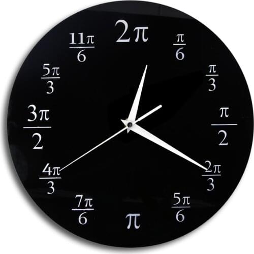 Mathematical Pi Classroom Wall Decor 3.14 Pi Wall Clock Black Acrylic Pop Quiz Wall Clock Home Decor Geek Nerd Math Chic Gift