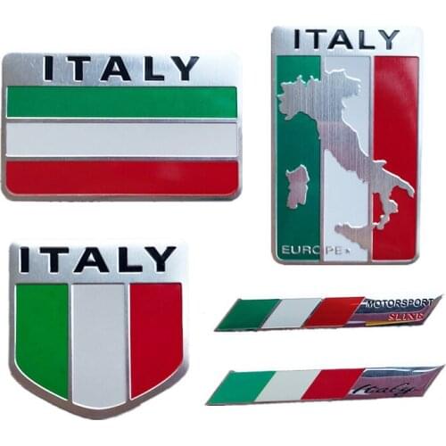 Metal Italy Flag Emblem Badge Car Styling Sticker Decal for Ferrari Maserati Lamborghini Alfa Romeo Fiat Chevrolet Honda