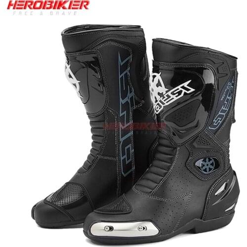 Motorcycle Boots Men Moto Four Season Racing Motocross Off-Road Breathable Motorbike Non-slip Shoes Profession Riding Botas
