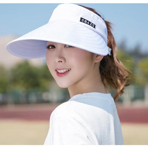 2021 NEW women summer sun visor wide-brimmed hat beach hat adjustable UV protection female cap packable pure cotton caps