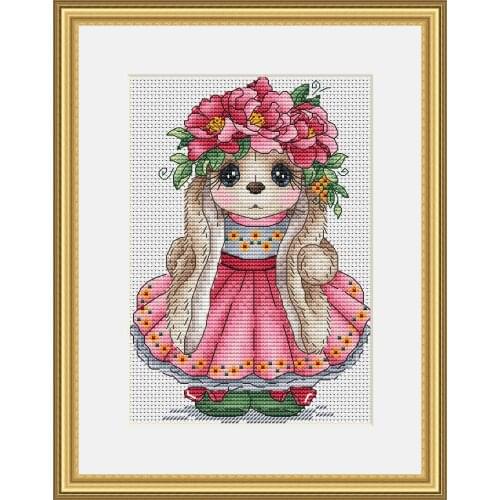 New rabbit Cross Stitch RS Pure Cotton Self-Made Cross Stitch with No Printed Patterns Holly Rabbit