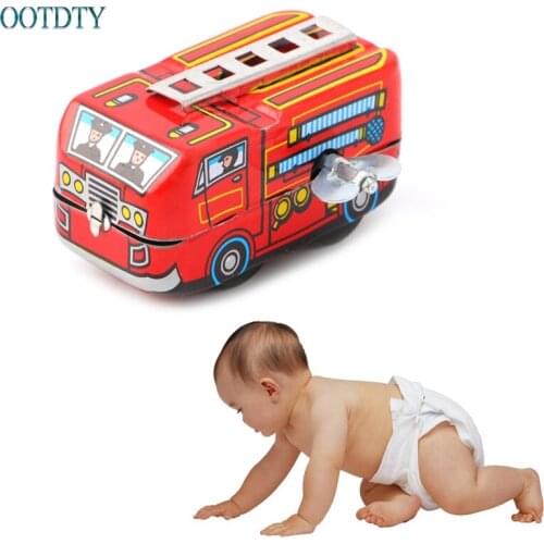 New Arrival Children Vintage Fire Chief Firefighter Car Truck Clockwork Model Toys Gifts #330