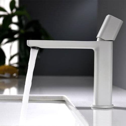New Basin Faucet White Bathroom Faucet hot and cold Brass water Mixer Tap White black Basin Water Sink Mixer crane