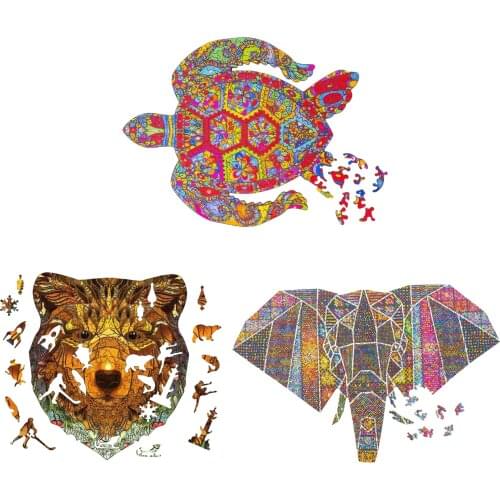NEW DIY Wooden Puzzle Waterproof Each Piece Is Animal Shaped A4/A3 Jigsaw Puzzle The Best Gifts For Adults Children Dropship
