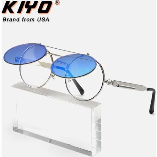 KIYO Brand 2020 New Women Men Round Sunglasses Metal Vintage Sun Glasses High Quality UV400 Driving Eyewear 3057A