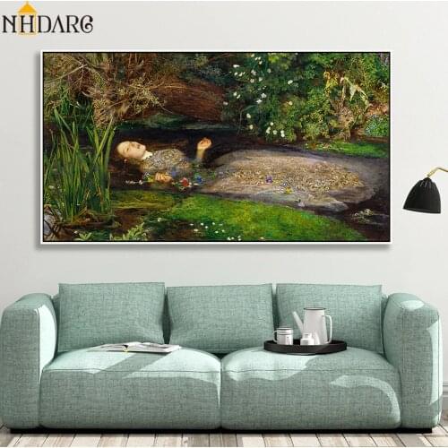 Ophelia by John Everett Millais HD Art Copy Famous Painting Canvas Painting Canvas Print Art Wall Pictures Decoration Home Decor