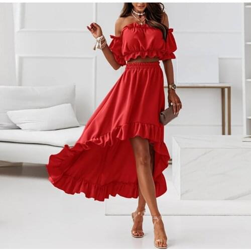 Sexy Off Shoulder Long Dress Women One-Piece Collar Sexy Waistless Puff Sleeve Two-Piece Suit Dresses For Women 2021 Vestidos