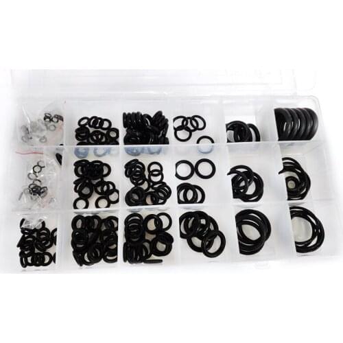 225pcs/set Rubber O-rings 18 Sizes Nitrile rubber gasket silicone o-ring black of sealing rings NBR ring sealing kit With Box