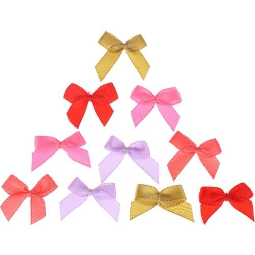 Handmade Small Size Polyester Satin Ribbon Bow Flower DIY Craft Decoration 20Pcs