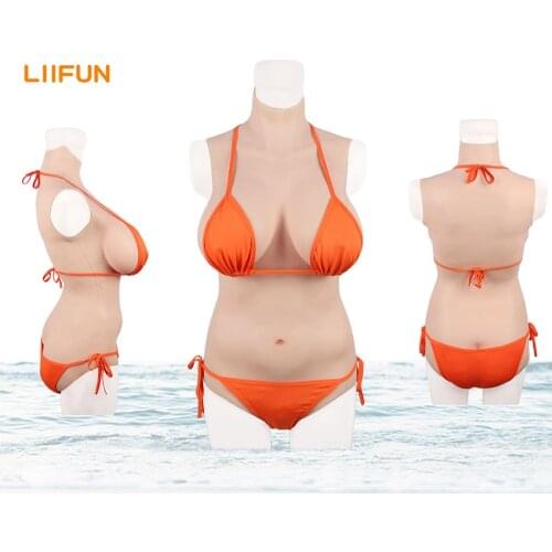 Liifun Silicone Bodysuits Breast Forms False Boobs Penetrable Pussy With Vagina Tube For Crossdresser Male To Female Shemale