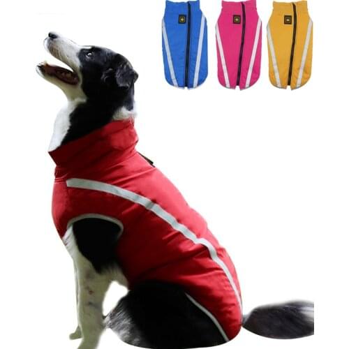 Warm Large Dog Jacket Waterproof Dog Clothes Reflective Puppy Coat Big Pet Winter Fleece Husty Labrador Golden retriever Product
