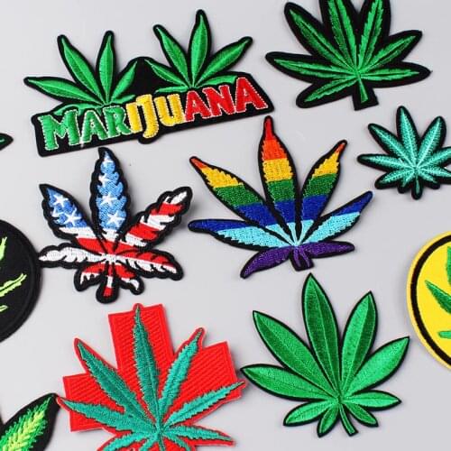Nicediy Embroidery Leaf Patch Iron On Patches For Clothing Accessories Embroidered Patches For Clothes Applique On Clothes Green