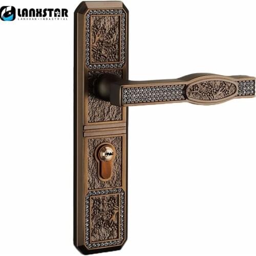 Top Quality Heavy Duty 2.9kg Luxury Classical Bronze Color Lockset Handle PVD Locker Interior Door Mechanical Handle Lock