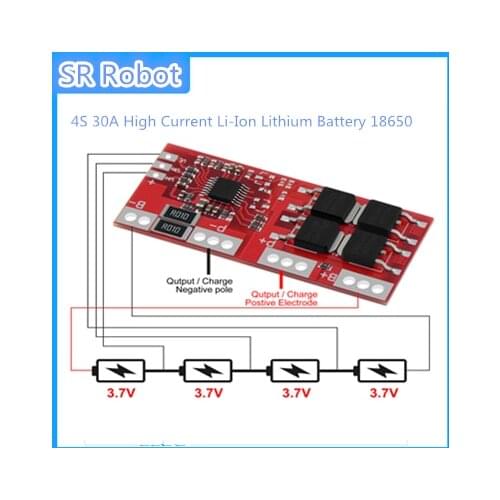 4S 30A High Current Li-Ion Lithium Battery 18650 Charger Protection Board Module 14.4V 14.8V 16.8V Overcharge Over Short Circuit