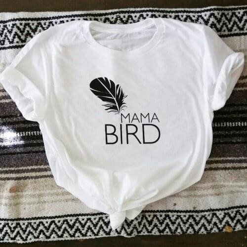 MAMA BIRD mother day gift women fashion feather graphic slogan Hipster Christian grunge tumblr aesthetic quote party t shirt tee