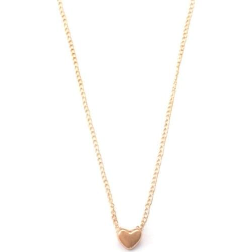 Gold Chain Choker Necklace Heart Shape Pendent Long Chain Delicate Fashion Choker Gold Rosegold Color Jewelry Gift for Women
