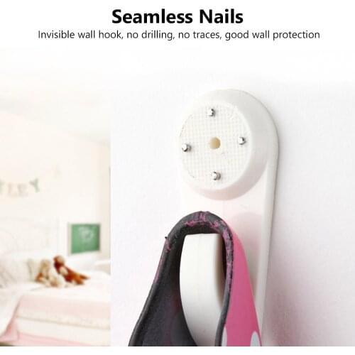 100PCS Seamless Nail White Plastic Invisible Wall Mount Photo Picture Frame Clock Mirror Nail Hook Hanger Seamless Nail