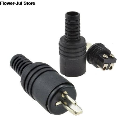 2pcs 2 Pin DIN Plug Speaker And HiFi Connector Screw Terminals Connector Power Signal Plug Adapters Black